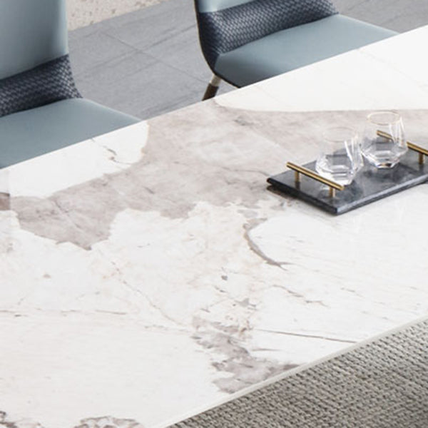 Table à manger en pierre frittée, Table de luxe à Double piédestal pour la maison