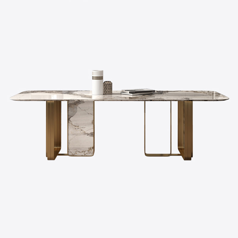 Glam Gesinterde Steengrijze Eettafel Standaard Rechthoekige Eettafel voor Keuken