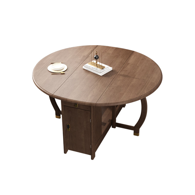 Modern Modern Eetting Table Round Solid Wood Brown Eetting Tafel uit het midden van de eeuw voor thuisgebruik