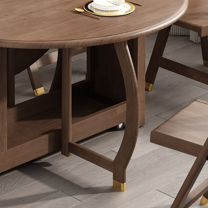 Modern Modern Eetting Table Round Solid Wood Brown Eetting Tafel uit het midden van de eeuw voor thuisgebruik