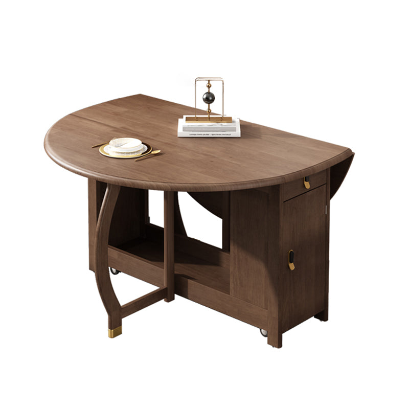 Modern Modern Eetting Table Round Solid Wood Brown Eetting Tafel uit het midden van de eeuw voor thuisgebruik
