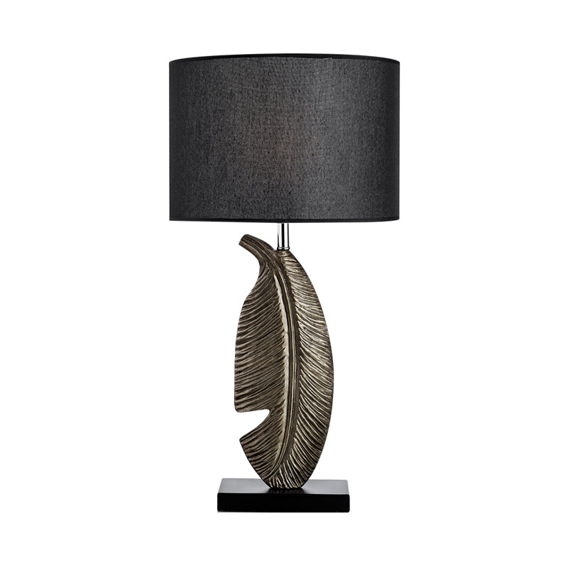 1 Glühbirnenschlafzimmer Task Lampe Nordic Black Lesebuch Licht mit zylindrischem Stoffton