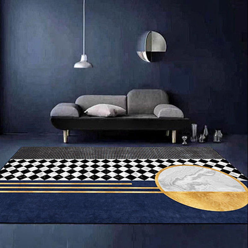 Luxe Houndstooth Print Rug Polyester Area Tapijt niet-slip achteruitgang binnen tapijt voor woonkamer