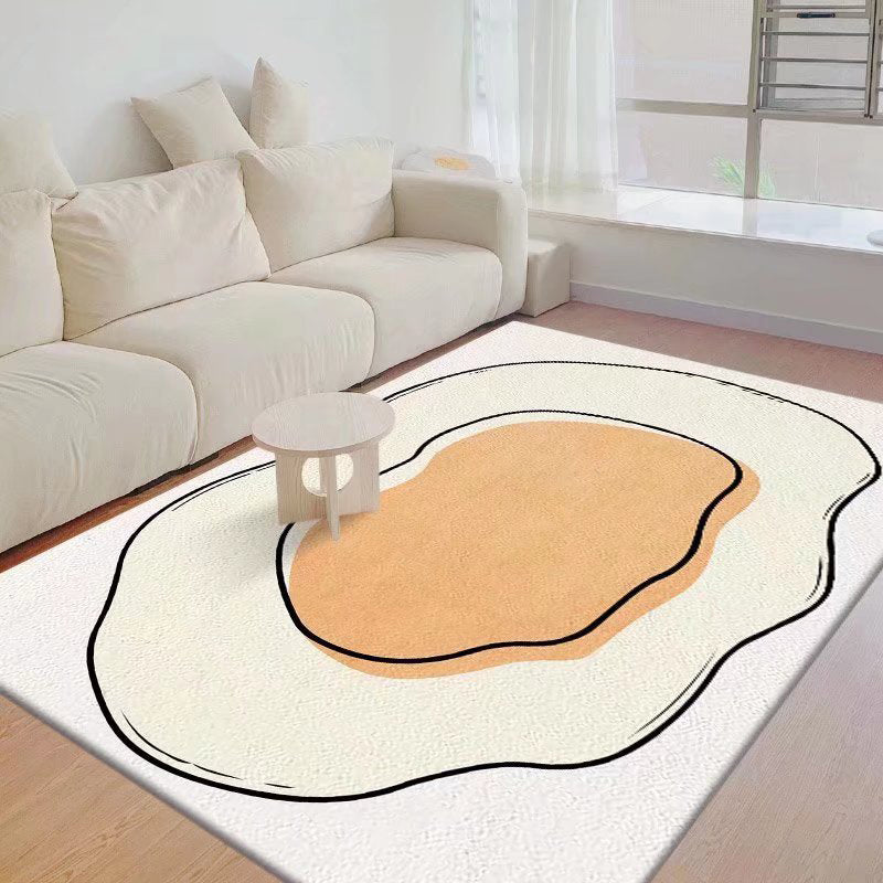 Pink Noordse vloerkleed Polyester Kleurblok Teken Resistent Tapijt voor salon