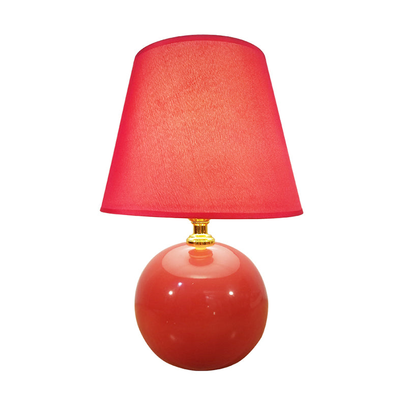 Luce modernista di compito di bagliore largo 1 testa rossa lampada da scrivania con base in ceramica, larga 8 "/9"
