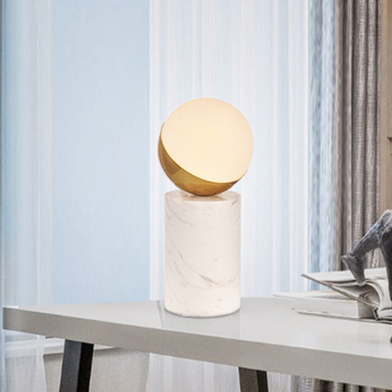 Modernismus sphärische Aufgabenbeleuchtung weißes Glas 1 Kopf Wohnzimmer kleiner Schreibtischlampe