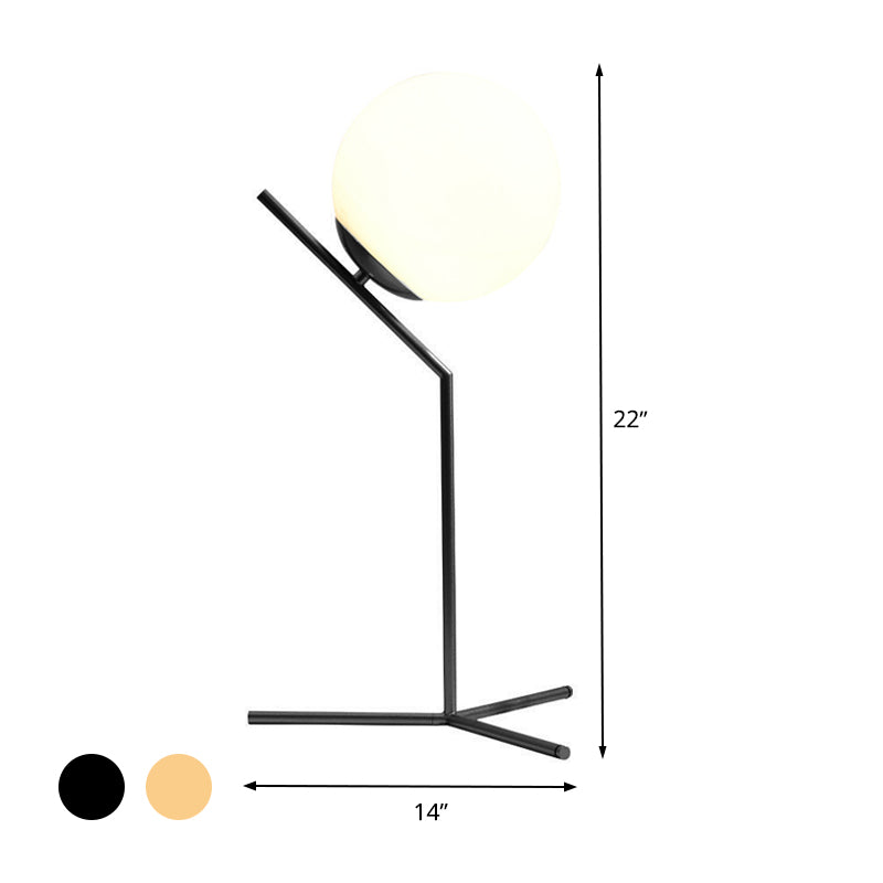 Lampada da comodino globale contemporaneo vetro latte 1 lettura della testa di lettura luce in nero/oro