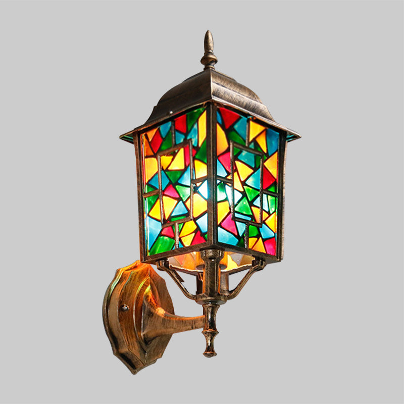 Brass 1 Light Wall Mount Lamp Countryside Metal Birdcage Wall Sconce Lighting for Outdoor