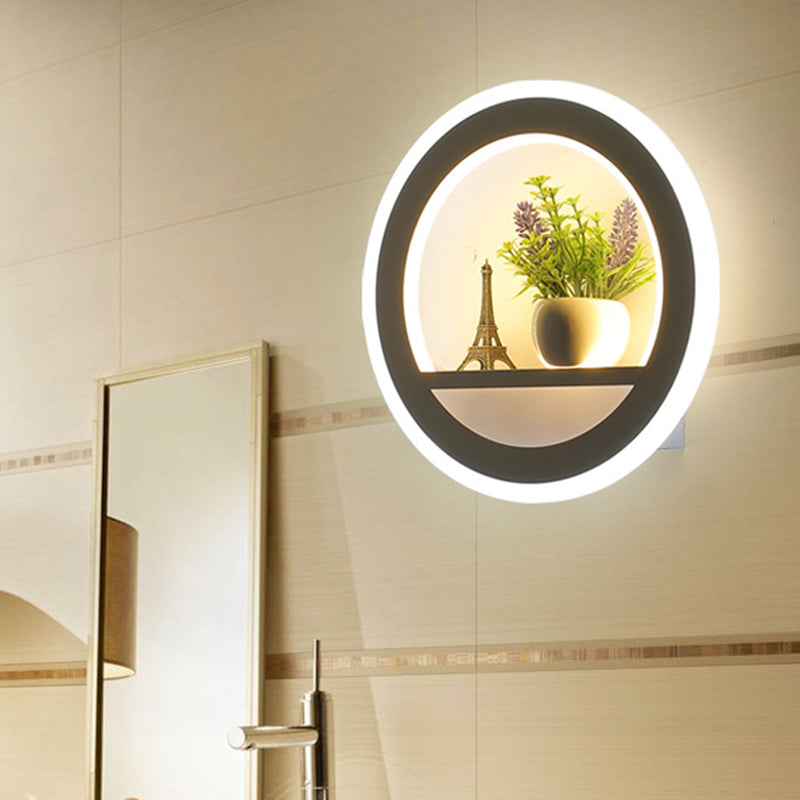 Metal White Sconce Wall Light Circular 1 Head LED Industrial Wall Lighting Fixture