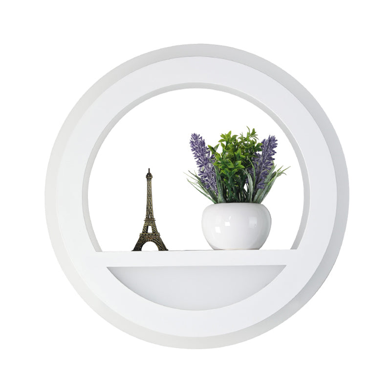 1 Light Circle Appince lampe industrielle en métal blanc LED Plant Mur