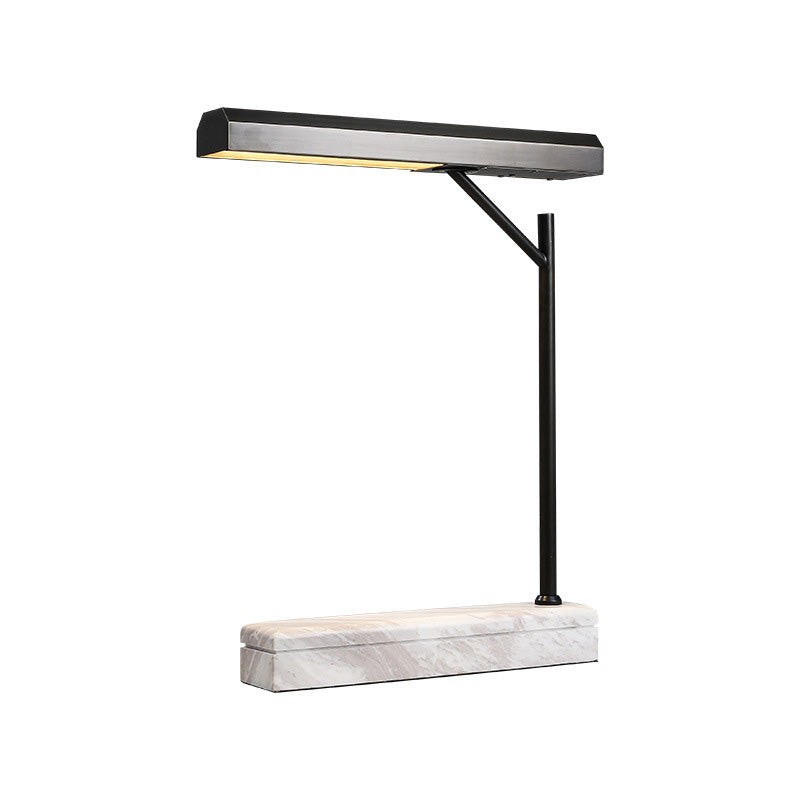 Metal Ombed Desk Light Moderniste LED Night Table Lampe en noir avec base en marbre