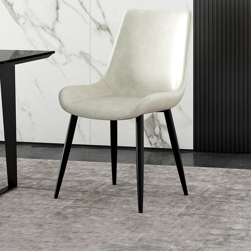 Chaise latérale de salle à manger industrielle en métal, chaise simple sans bras à dossier solide