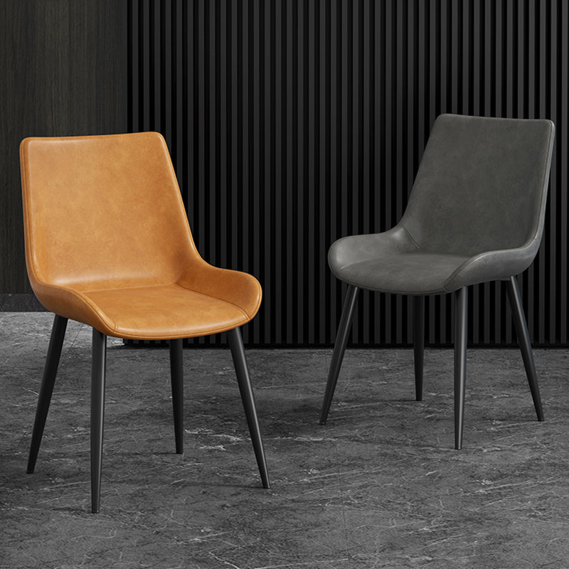 Chaise latérale de salle à manger industrielle en métal, chaise simple sans bras à dossier solide