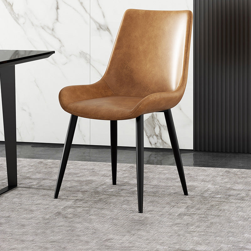 Chaise latérale de salle à manger industrielle en métal, chaise simple sans bras à dossier solide