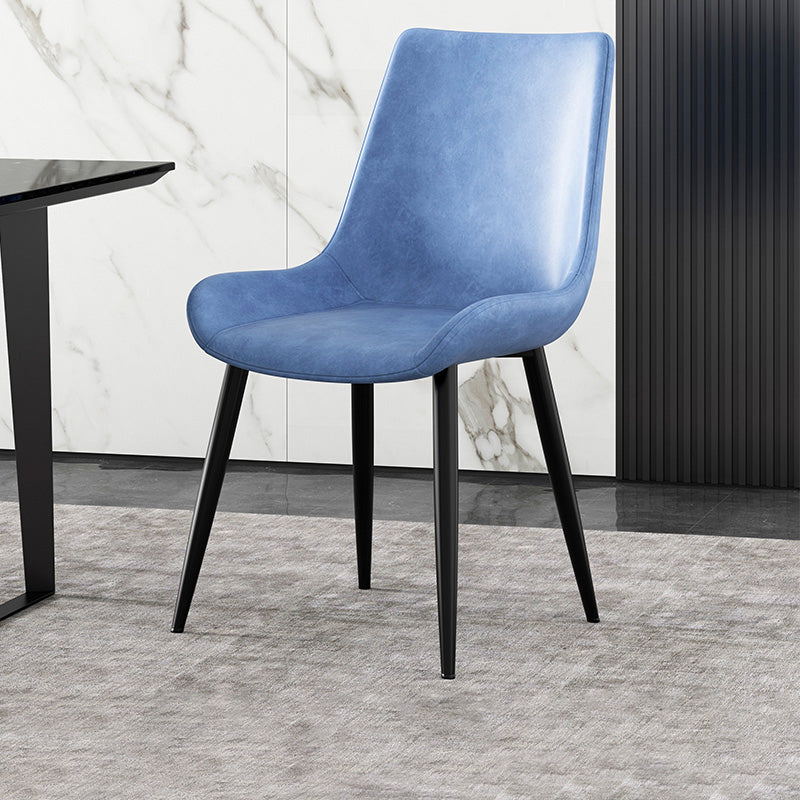 Chaise latérale de salle à manger industrielle en métal, chaise simple sans bras à dossier solide