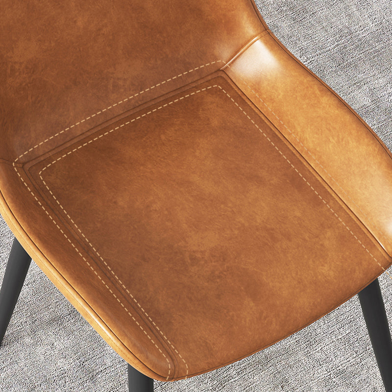 Chaise latérale de salle à manger industrielle en métal, chaise simple sans bras à dossier solide