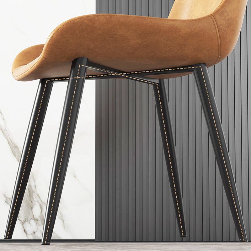 Chaise latérale de salle à manger industrielle en métal, chaise simple sans bras à dossier solide