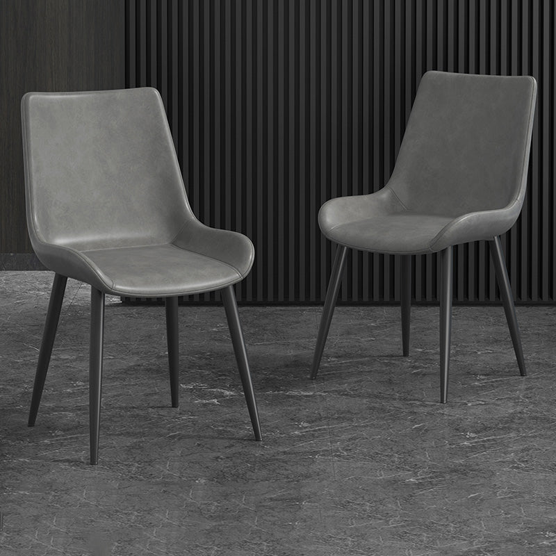 Chaise latérale de salle à manger industrielle en métal, chaise simple sans bras à dossier solide