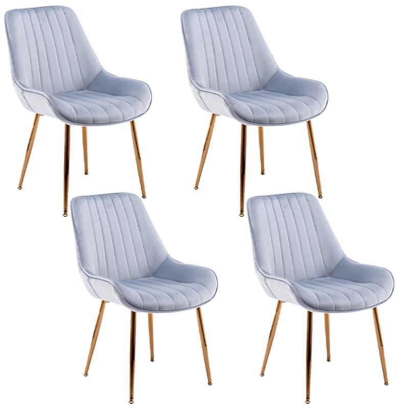 Chaises sans bras de salle à manger en métal nordique, chaise latérale rembourrée pour Restaurant