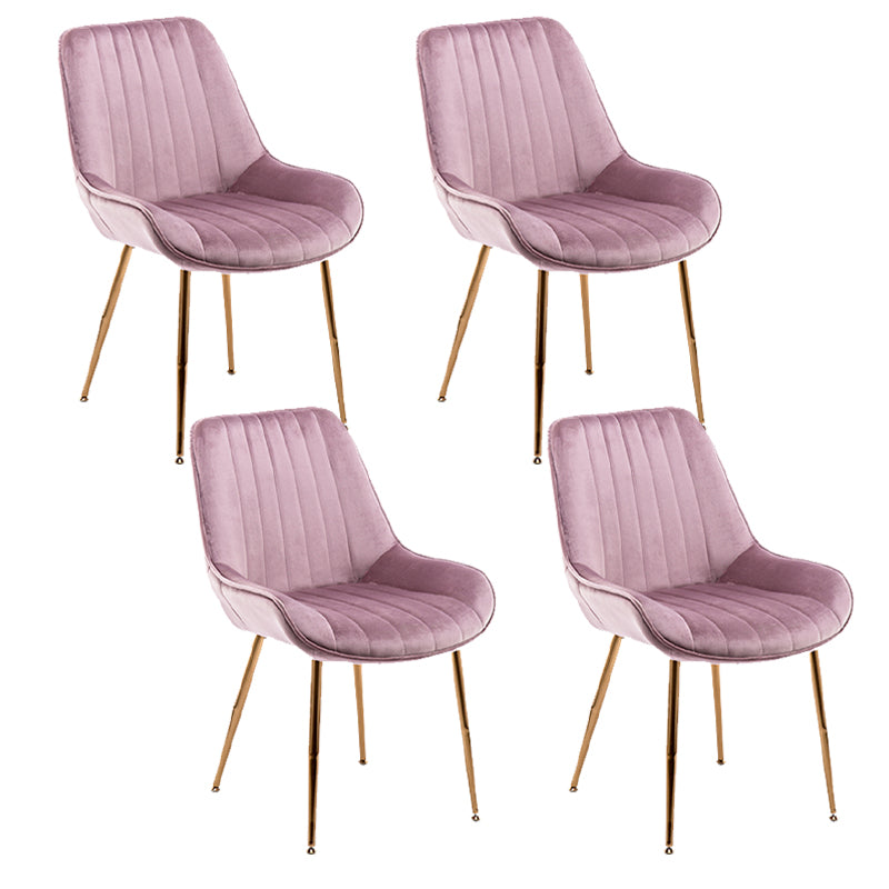 Chaises sans bras de salle à manger en métal nordique, chaise latérale rembourrée pour Restaurant
