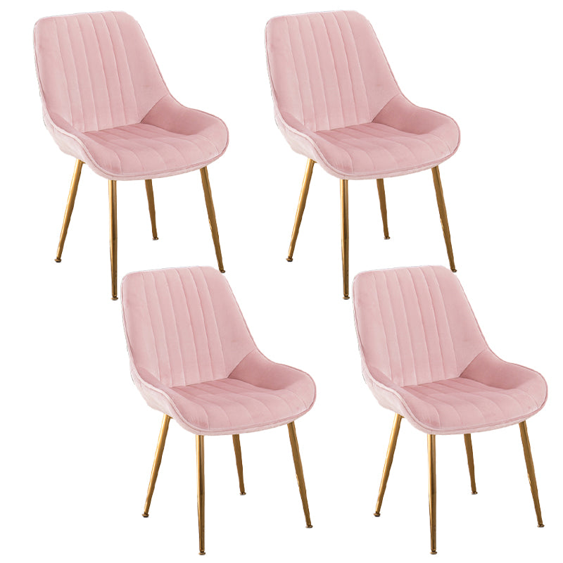 Chaises sans bras de salle à manger en métal nordique, chaise latérale rembourrée pour Restaurant