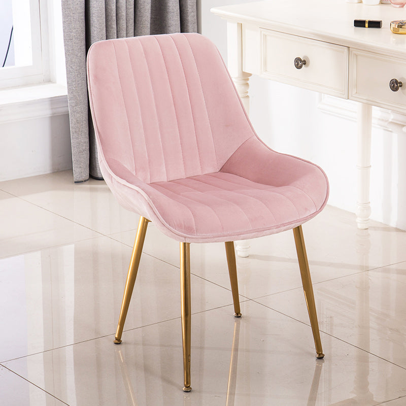 Chaises sans bras de salle à manger en métal nordique, chaise latérale rembourrée pour Restaurant
