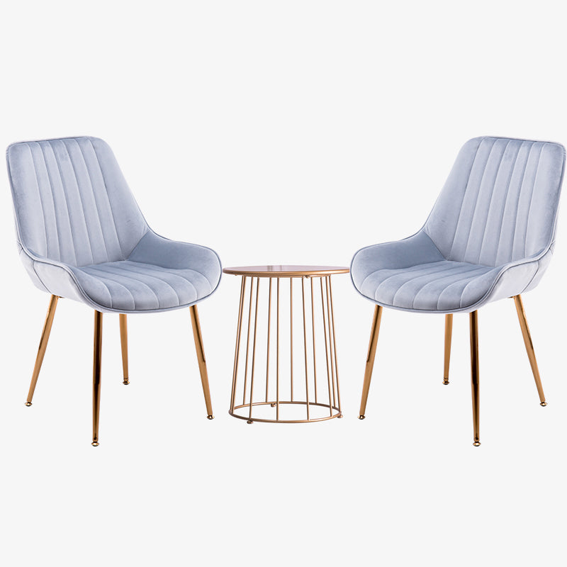Chaises sans bras de salle à manger en métal nordique, chaise latérale rembourrée pour Restaurant