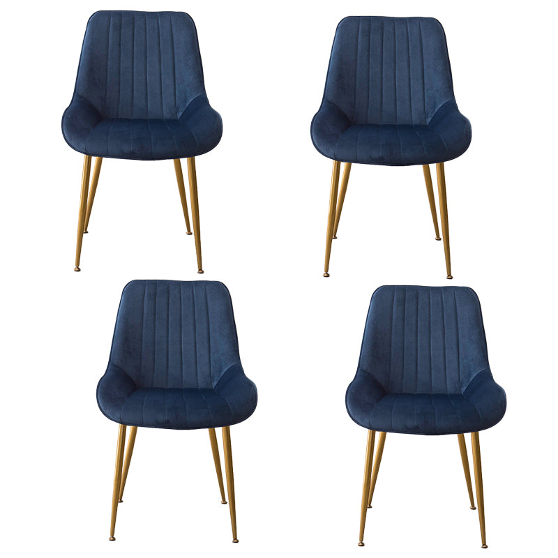 Chaises sans bras de salle à manger en métal nordique, chaise latérale rembourrée pour Restaurant