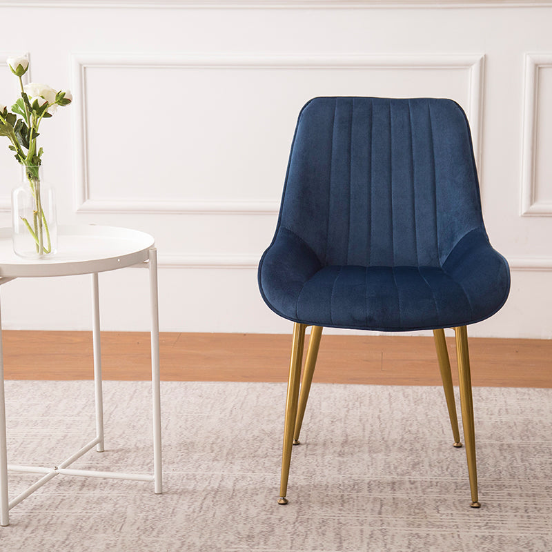 Chaises sans bras de salle à manger en métal nordique, chaise latérale rembourrée pour Restaurant