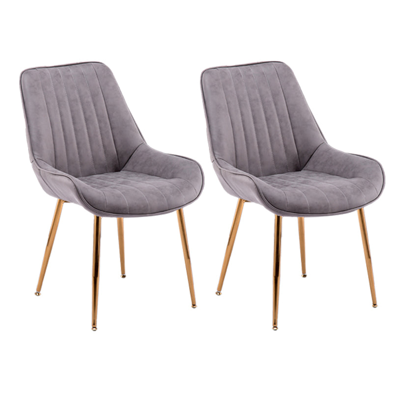 Chaises sans bras de salle à manger en métal nordique, chaise latérale rembourrée pour Restaurant