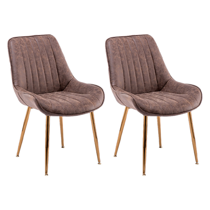 Chaises sans bras de salle à manger en métal nordique, chaise latérale rembourrée pour Restaurant