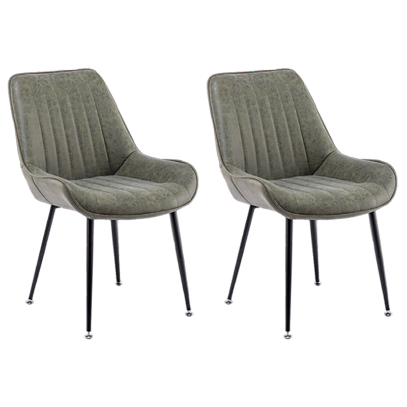 Chaises sans bras de salle à manger en métal nordique, chaise latérale rembourrée pour Restaurant