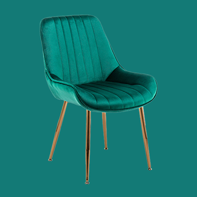 Chaises sans bras de salle à manger en métal nordique, chaise latérale rembourrée pour Restaurant