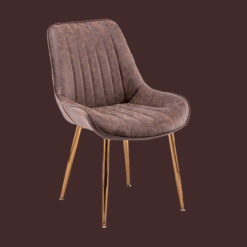 Chaises sans bras de salle à manger en métal nordique, chaise latérale rembourrée pour Restaurant