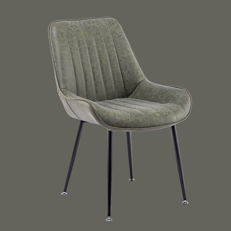 Chaises sans bras de salle à manger en métal nordique, chaise latérale rembourrée pour Restaurant