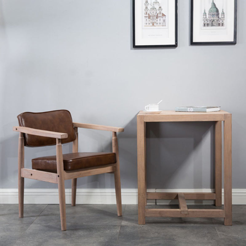 Silla de comedor individual tapizada de madera con respaldo abierto, sillón casero de estilo campestre