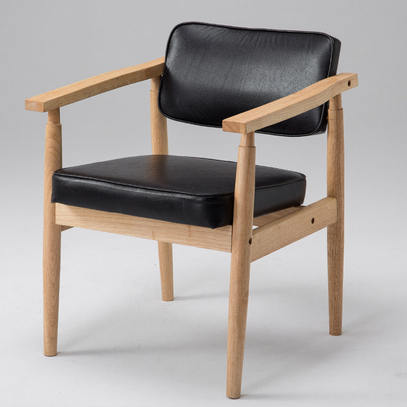 Silla de comedor individual tapizada de madera con respaldo abierto, sillón casero de estilo campestre