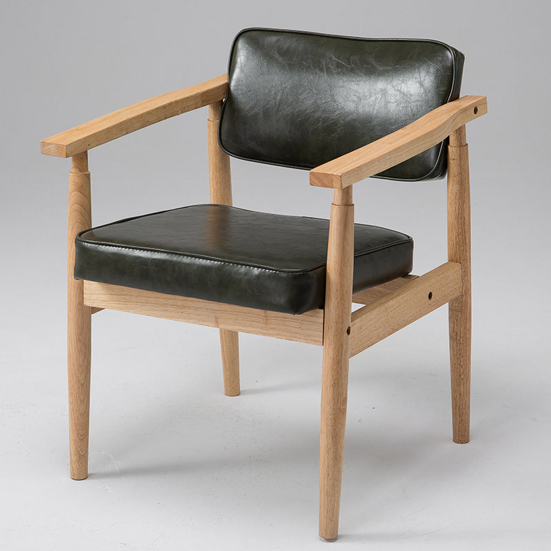 Silla de comedor individual tapizada de madera con respaldo abierto, sillón casero de estilo campestre