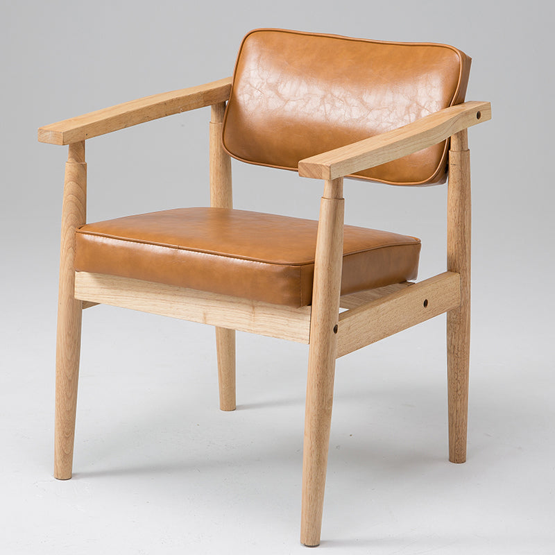 Silla de comedor individual tapizada de madera con respaldo abierto, sillón casero de estilo campestre