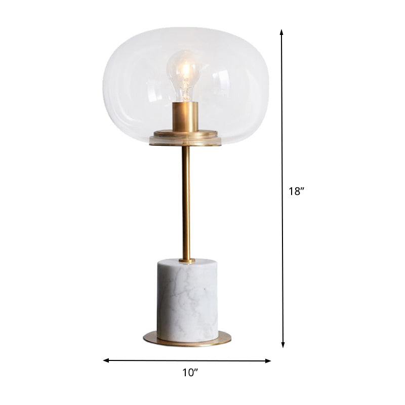 Lampe de table ombrée contemporaine verre transparent 1 bulbe salon lecture livre Light