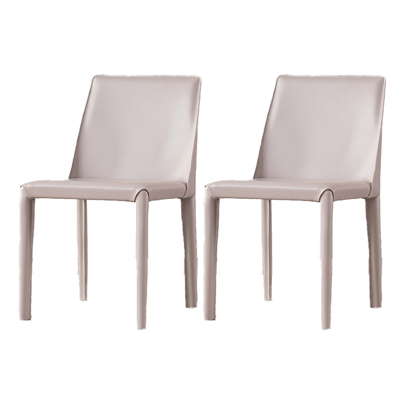 Moderner Restaurant-Beistellstuhl aus Sattelleder, Parsons-Esszimmerstuhl mit mattem Finish (2er-Set)