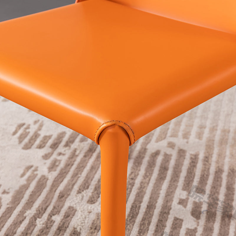 Moderner Restaurant-Beistellstuhl aus Sattelleder, Parsons-Esszimmerstuhl mit mattem Finish (2er-Set)