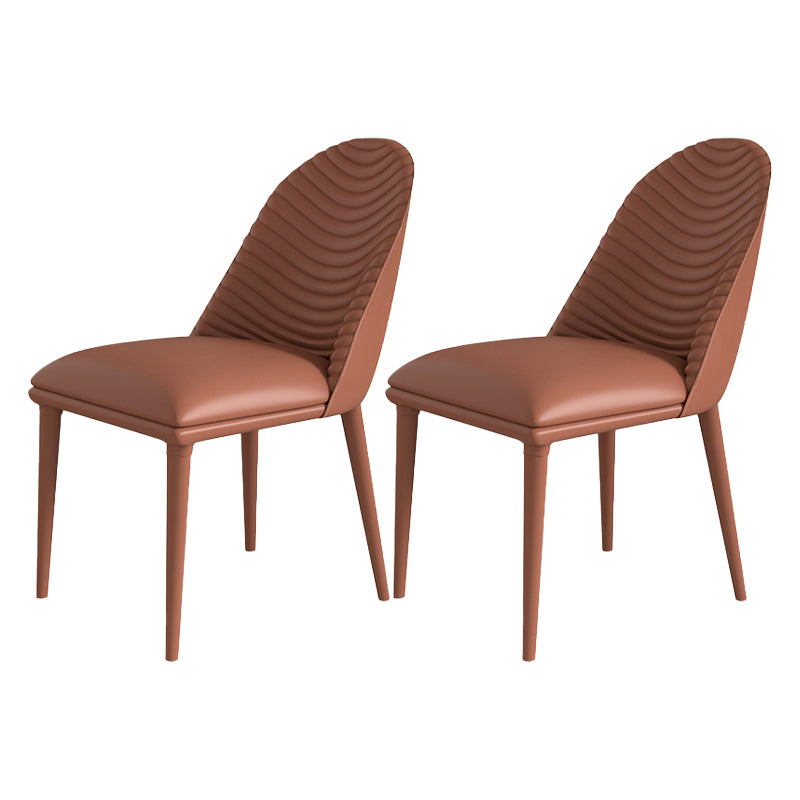 La salle à manger moderne en métal préside la chaise sans bras de salle à manger en faux cuir pour le restaurant