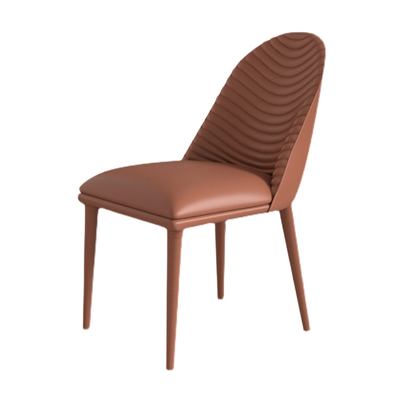 La salle à manger moderne en métal préside la chaise sans bras de salle à manger en faux cuir pour le restaurant