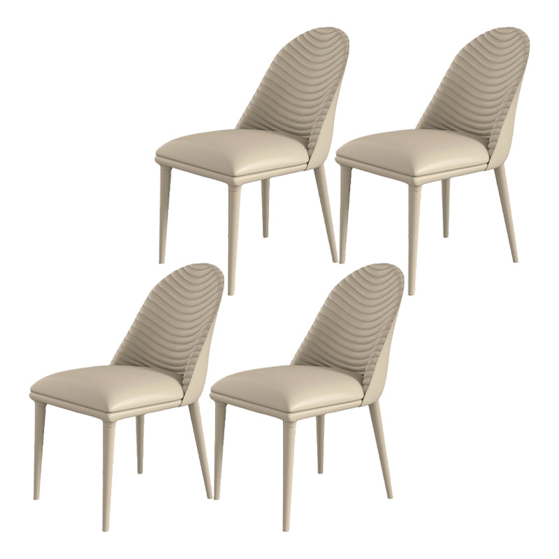 La salle à manger moderne en métal préside la chaise sans bras de salle à manger en faux cuir pour le restaurant