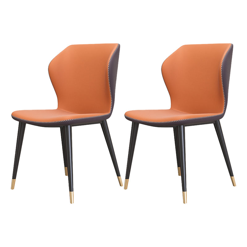 Silla sin brazos de Glam Metal Comedor Wingback Parsons para restaurante