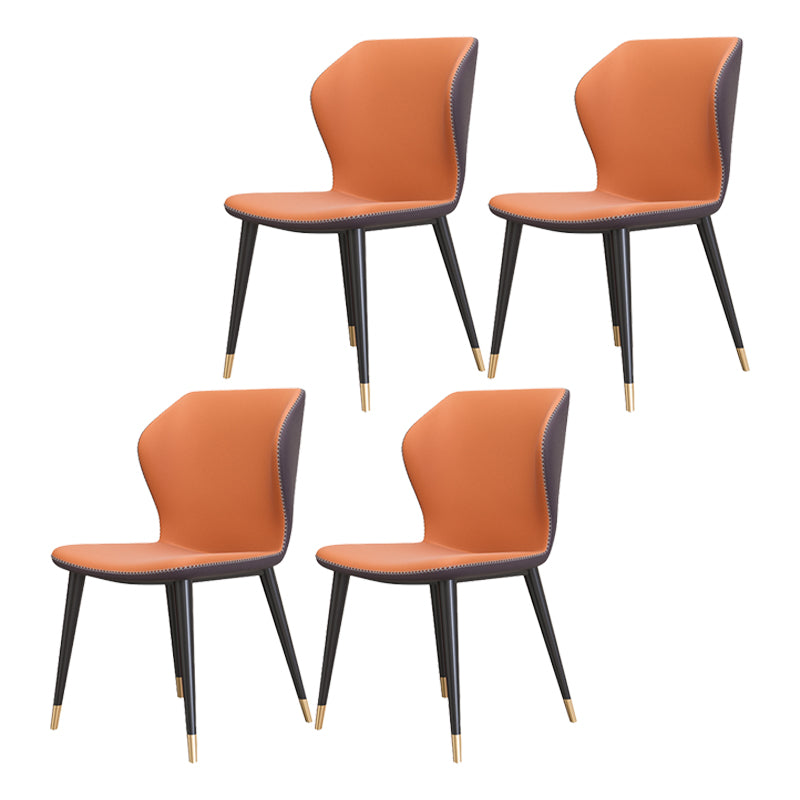 Silla sin brazos de Glam Metal Comedor Wingback Parsons para restaurante