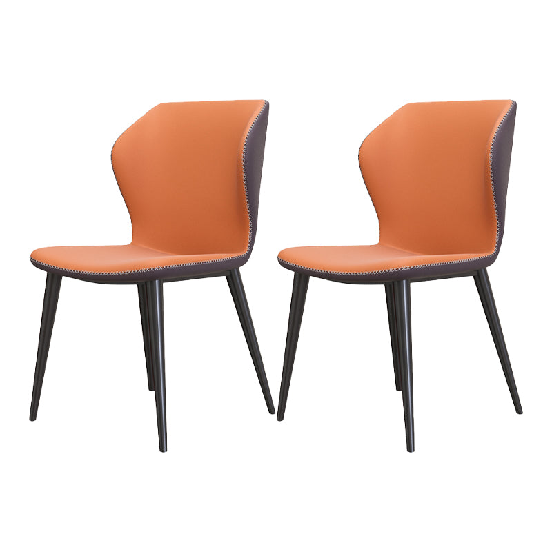 Silla sin brazos de Glam Metal Comedor Wingback Parsons para restaurante