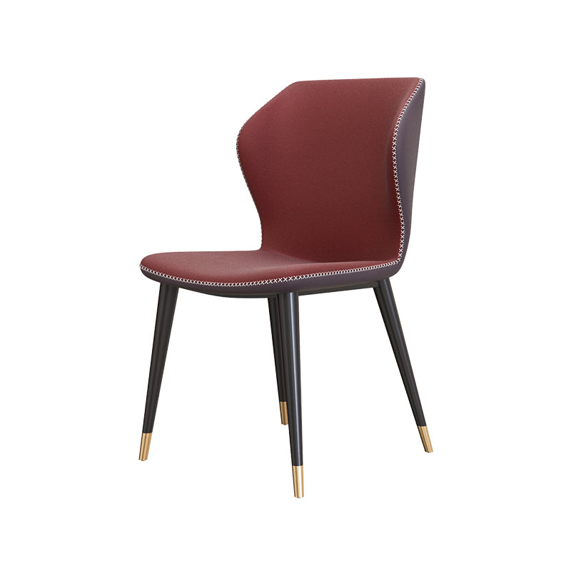Silla sin brazos de Glam Metal Comedor Wingback Parsons para restaurante