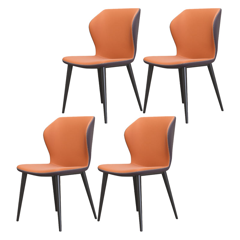 Silla sin brazos de Glam Metal Comedor Wingback Parsons para restaurante